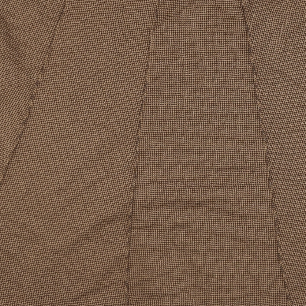 Damart Womens Brown Geometric Polyester A-Line Skirt Size 20