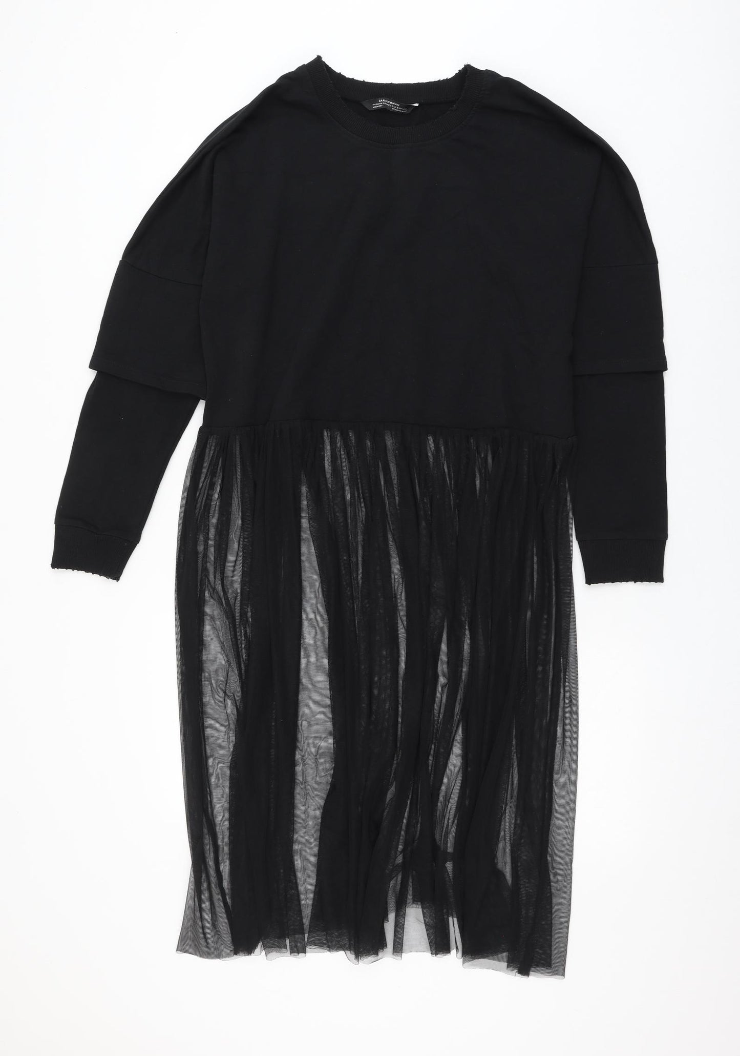 Zara Womens Black Polyester Pullover Sweatshirt Size S Pullover - Mesh Skirt