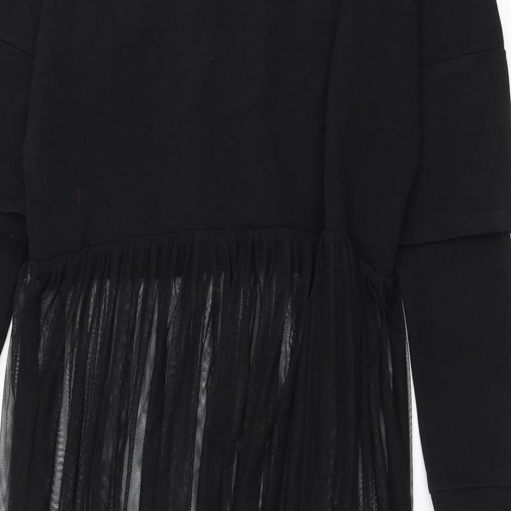 Zara Womens Black Polyester Pullover Sweatshirt Size S Pullover - Mesh Skirt