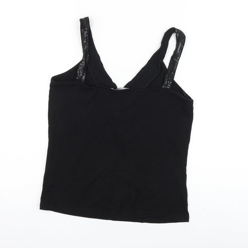 Cote Femme Womens Black Polyester Basic Tank Size 14 V-Neck
