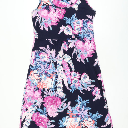 Joules Womens Multicoloured Floral Cotton Shift Size 12 Scoop Neck Pullover