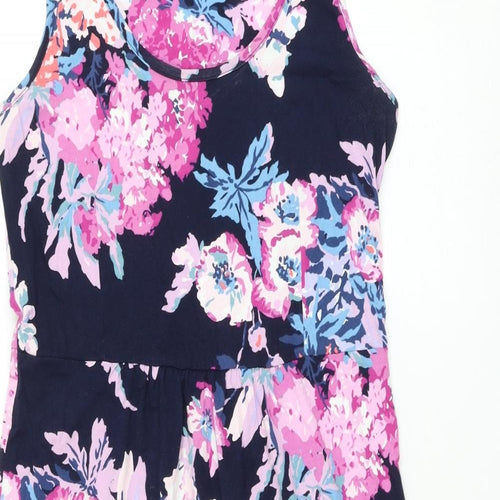 Joules Womens Multicoloured Floral Cotton Shift Size 12 Scoop Neck Pullover