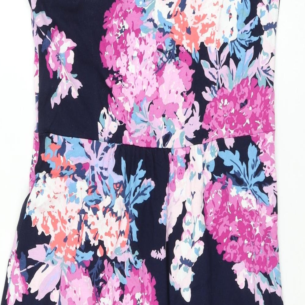 Joules Womens Multicoloured Floral Cotton Shift Size 12 Scoop Neck Pullover