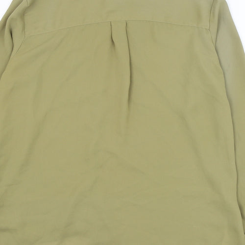 LFT Womens Green Polyester Basic Button-Up Size L Collared
