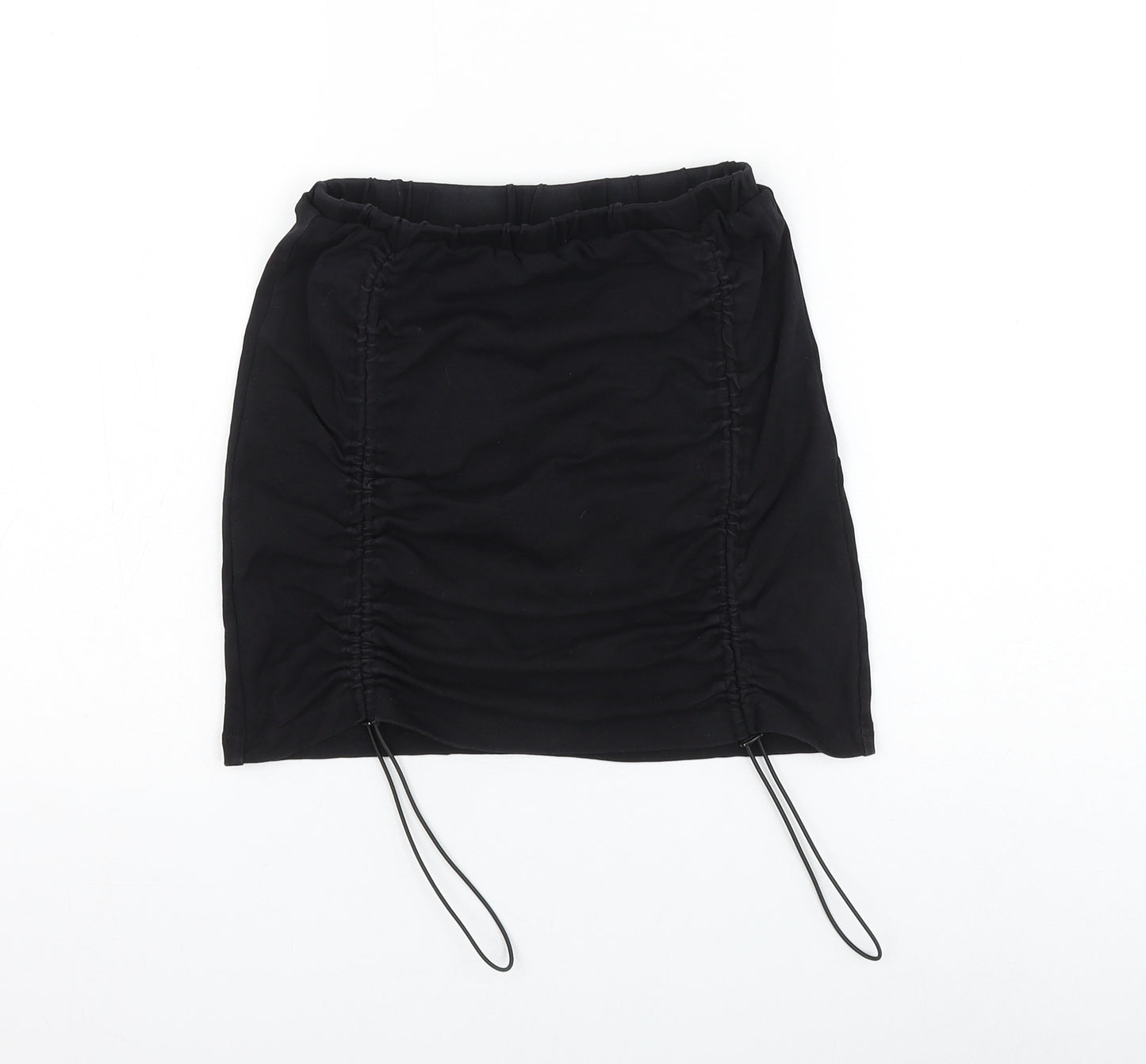 Podium Marbella Womens Black Polyester Mini Skirt Size S Drawstring