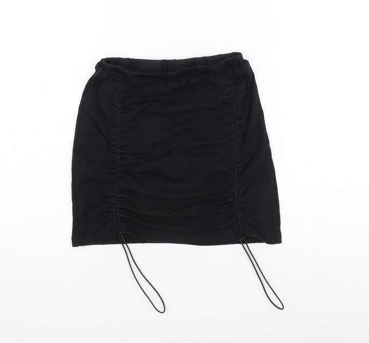 Podium Marbella Womens Black Polyester Mini Skirt Size S Drawstring