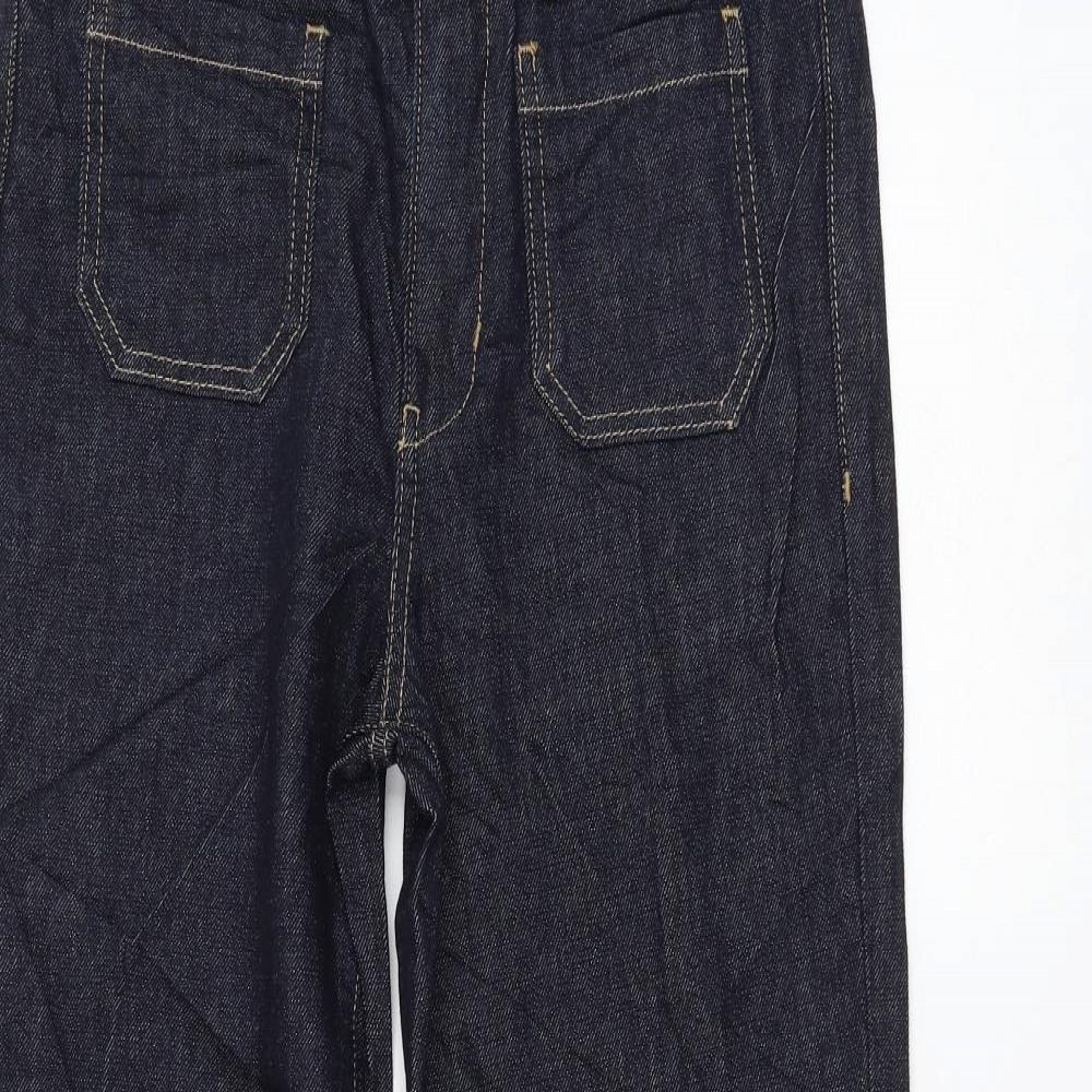 Marks and Spencer Womens Blue Cotton Flared Jeans Size 10 L30 in Regular Zip
