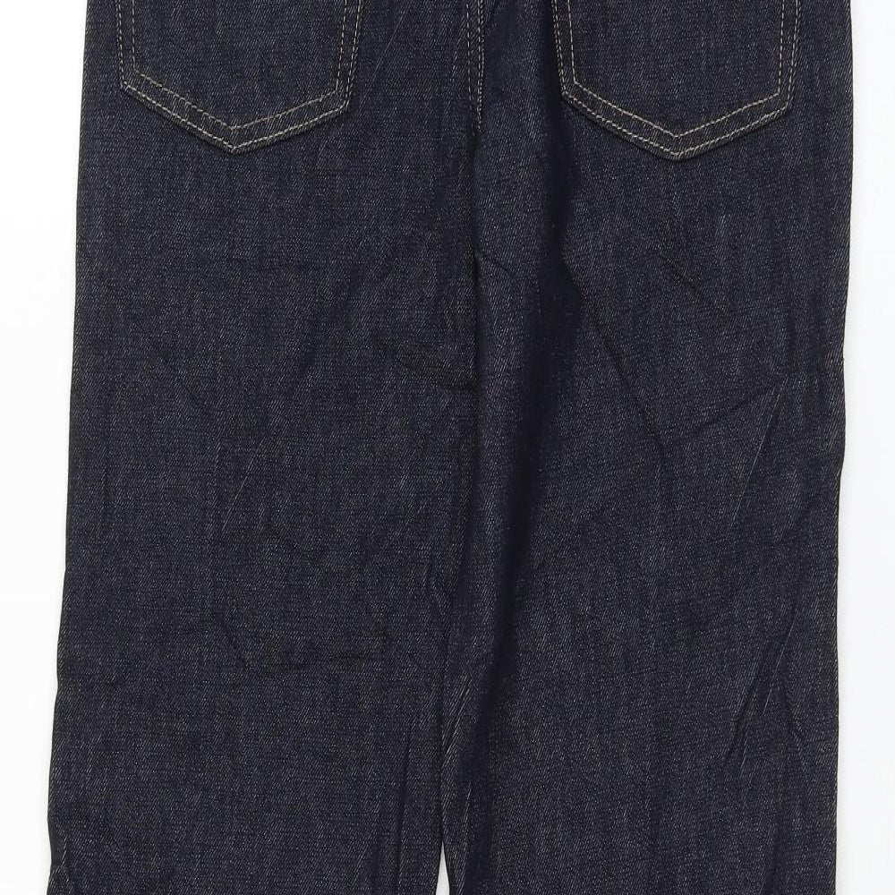 Marks and Spencer Womens Blue Cotton Flared Jeans Size 10 L30 in Regular Zip