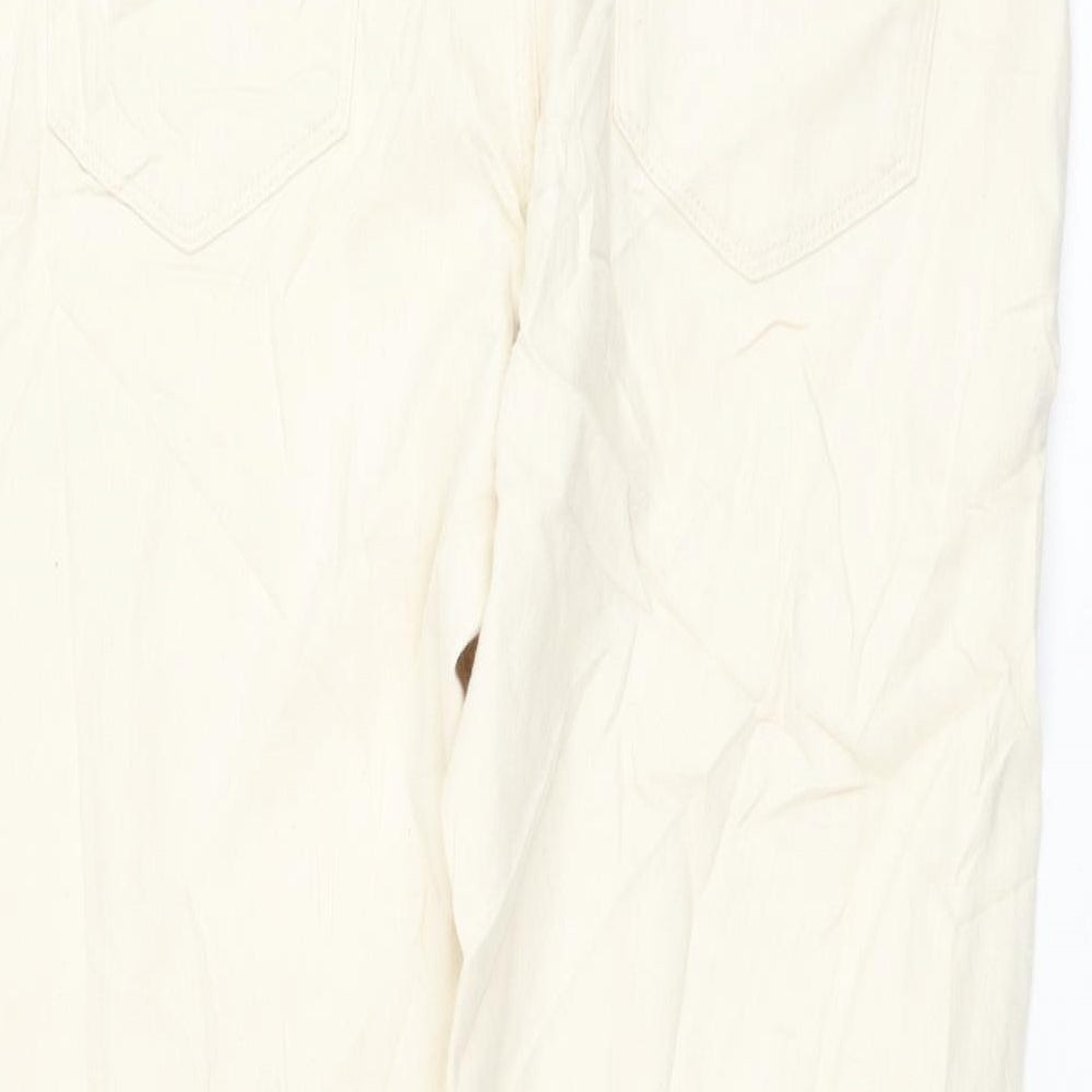 Marks and Spencer Womens Beige Cotton Tapered Jeans Size 34 in L31 in Regular Zip