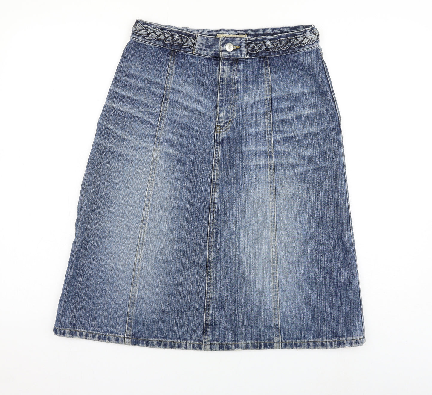 See By Chloé Womens Blue Cotton A-Line Skirt Size 30 in Zip
