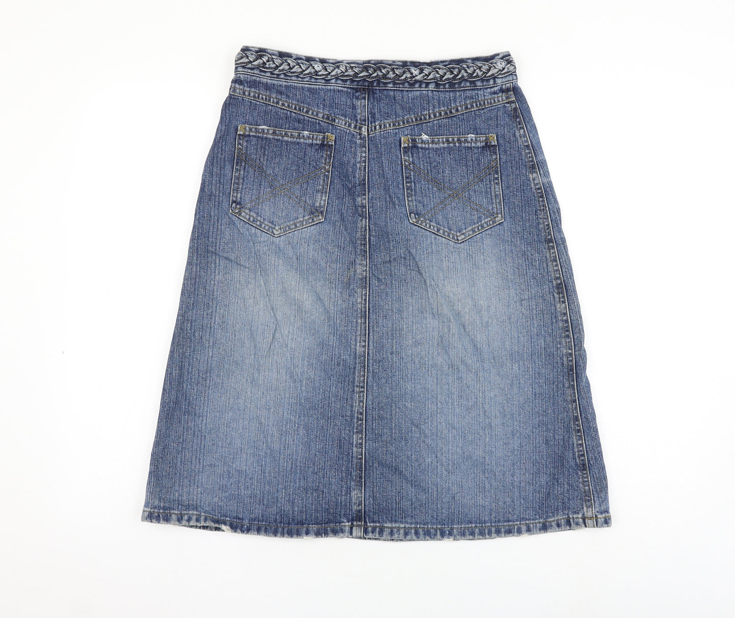 See By Chloé Womens Blue Cotton A-Line Skirt Size 30 in Zip