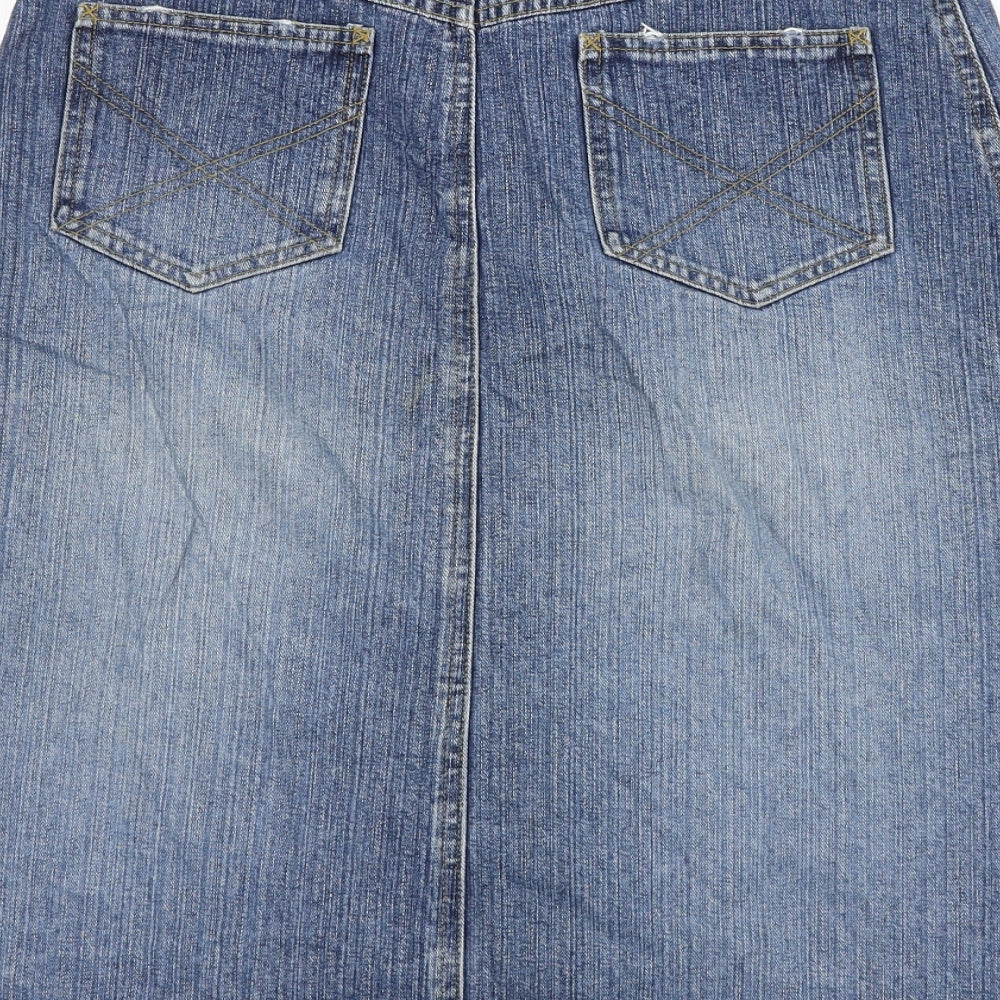 See By Chloé Womens Blue Cotton A-Line Skirt Size 30 in Zip