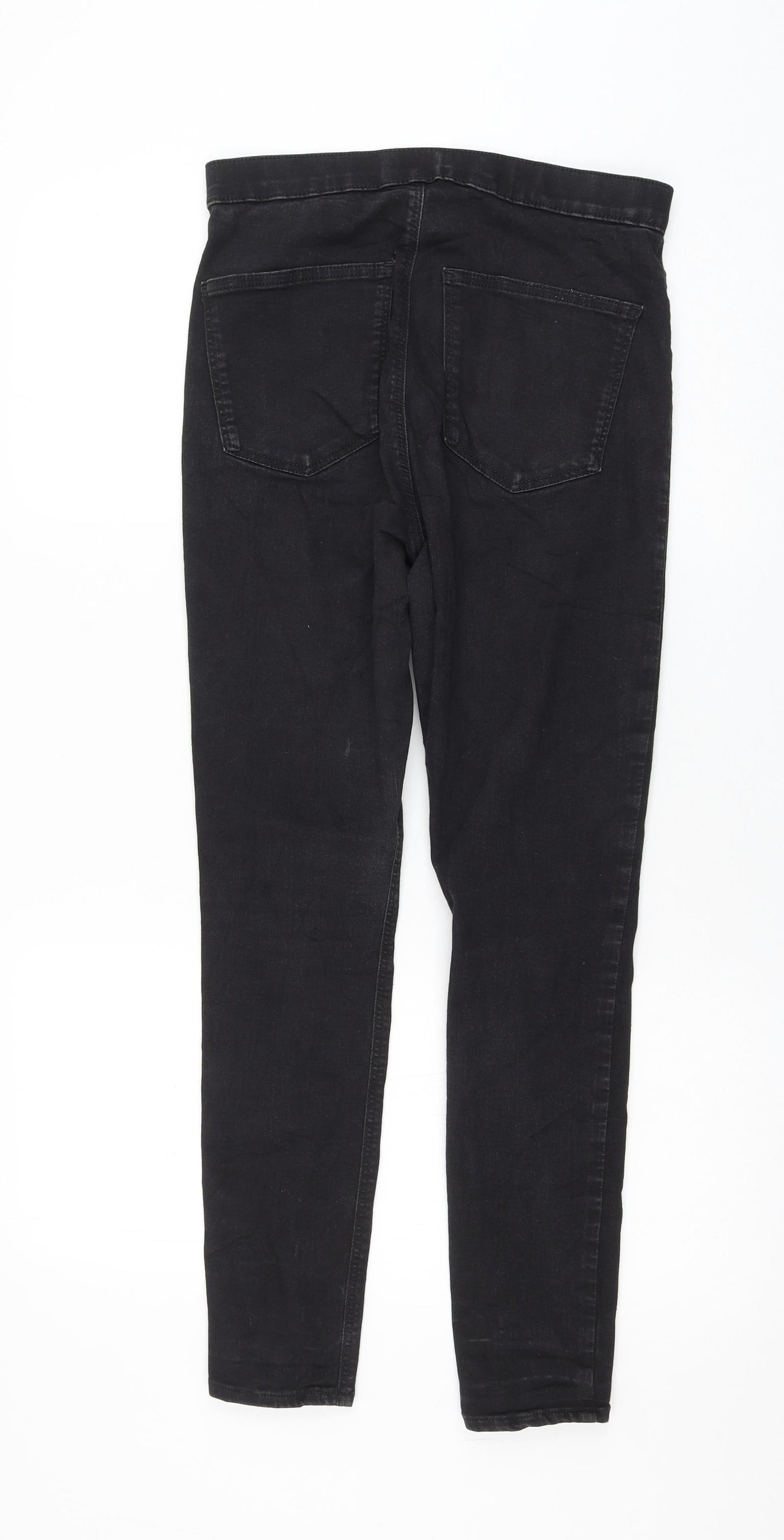 Topshop Womens Black Cotton Jegging Jeans Size 32 in L30 in Regular Zip