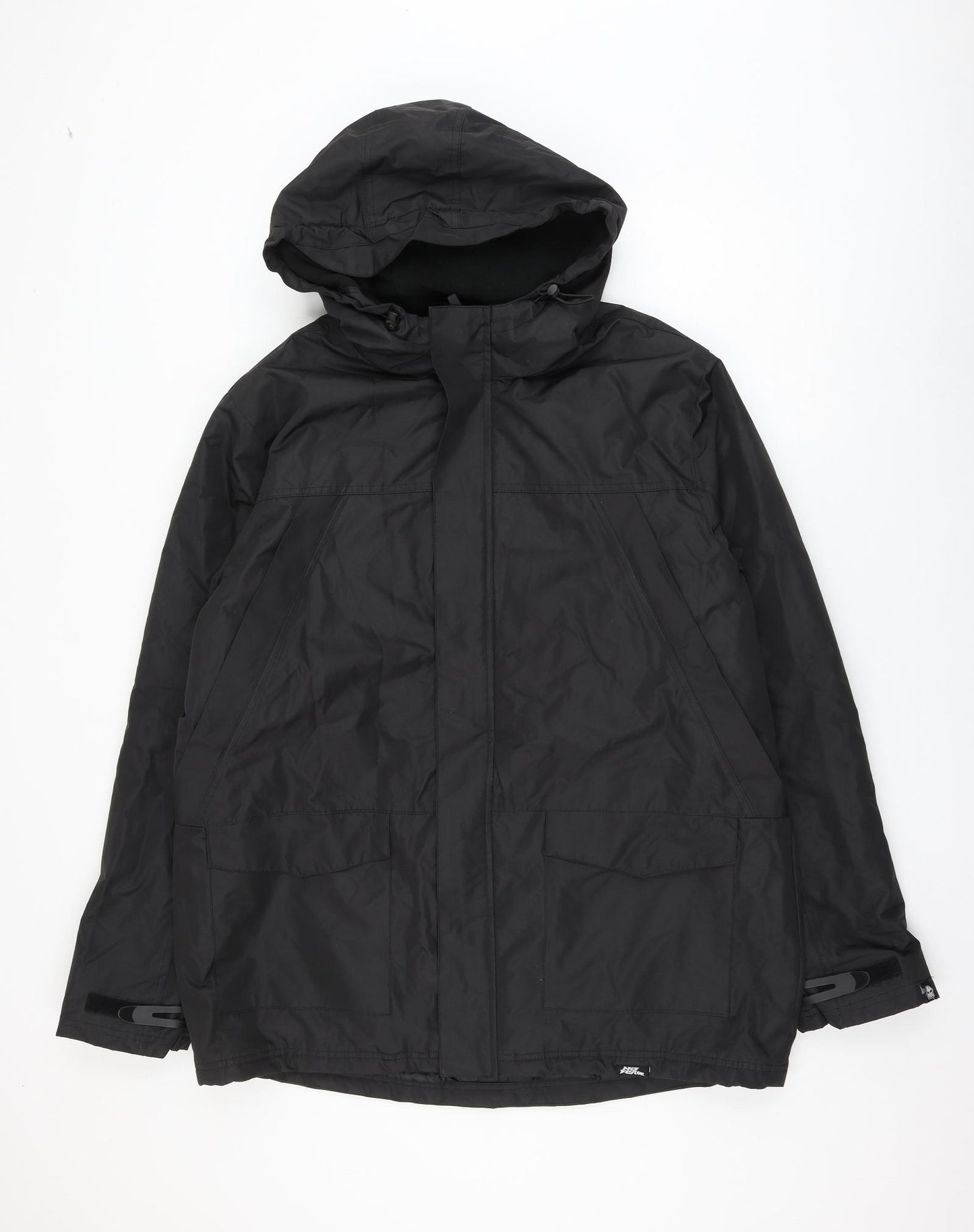 No Fear Mens Black Parka Coat Size XL Zip