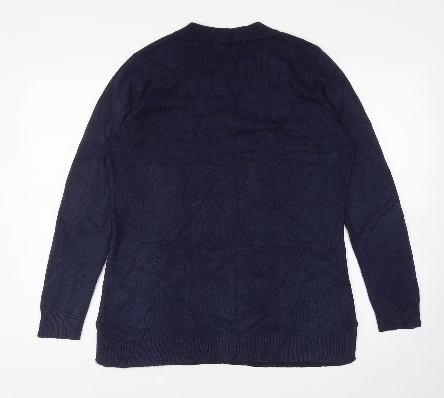 Papaya Womens Blue V-Neck Acrylic Pullover Jumper Size 12