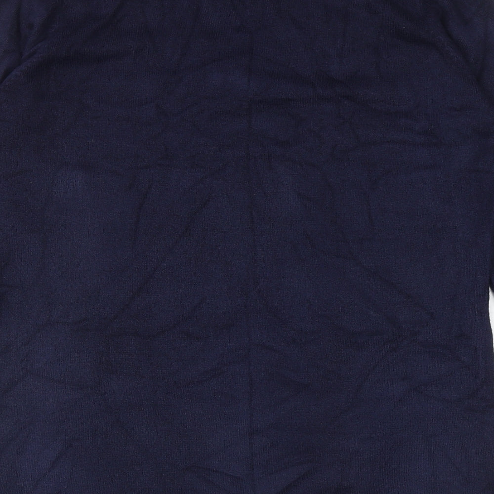 Papaya Womens Blue V-Neck Acrylic Pullover Jumper Size 12