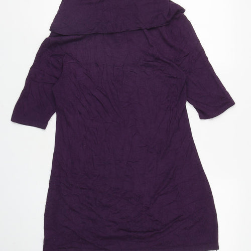 Kaliko Womens Purple Roll Neck Acrylic Tunic Jumper Size 14