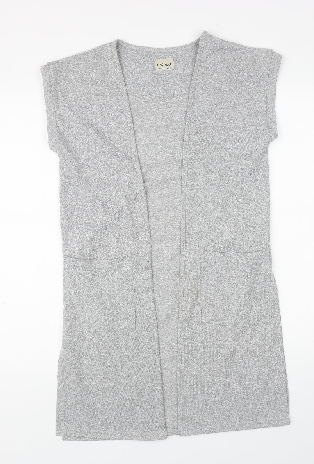 NEXT Girls Grey V-Neck Polyester Cardigan Jumper Size 11 Years