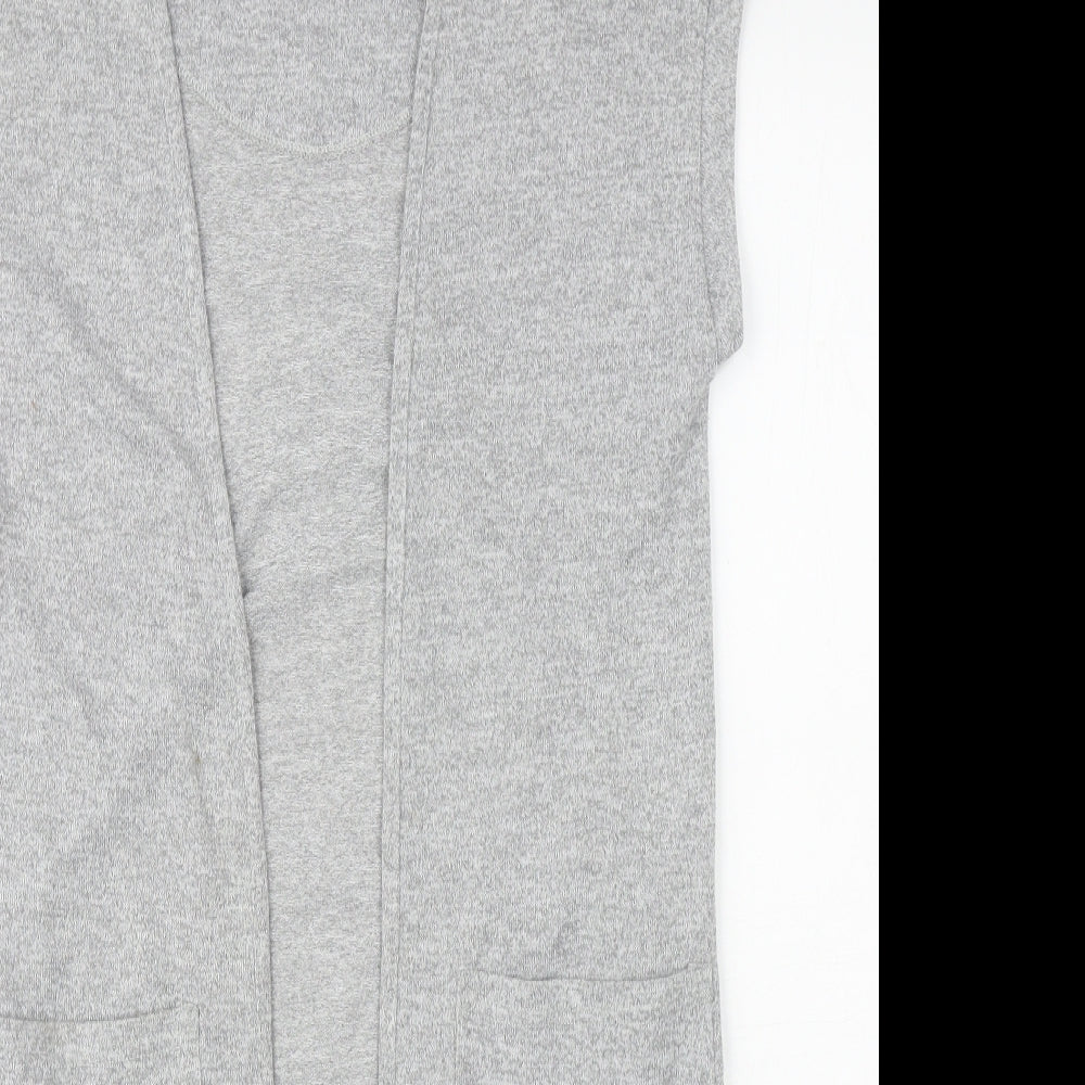 NEXT Girls Grey V-Neck Polyester Cardigan Jumper Size 11 Years