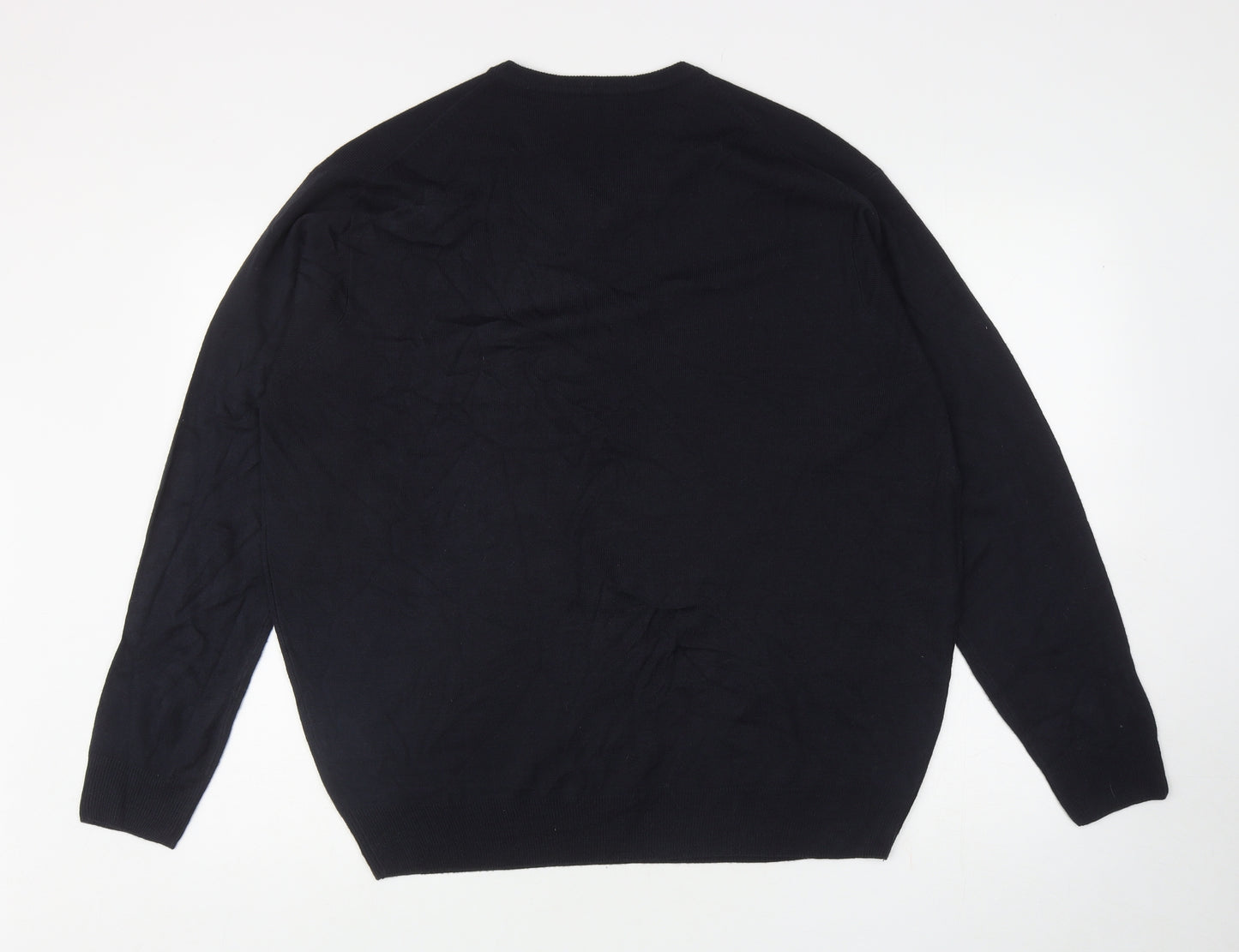 James Pringle Mens Blue V-Neck Acrylic Pullover Jumper Size XL