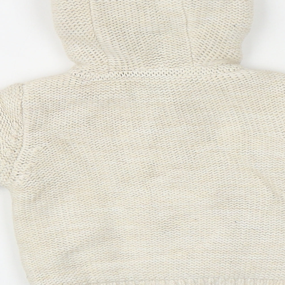 Nutmeg Baby Beige Basic Jacket Coatigan Size 0-3 Months Button - Farm Animals