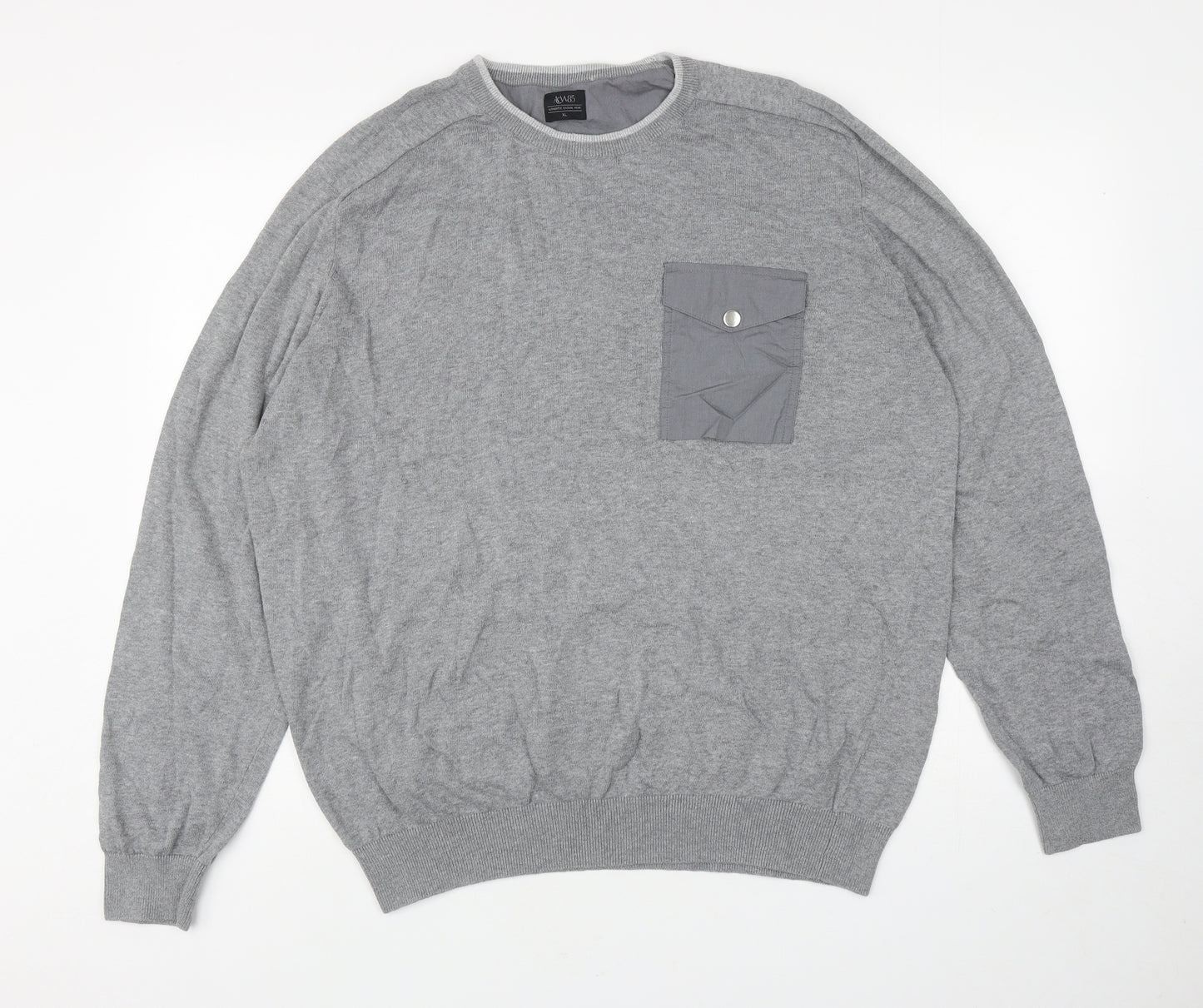 Matalan Mens Grey Round Neck Cotton Pullover Jumper Size XL