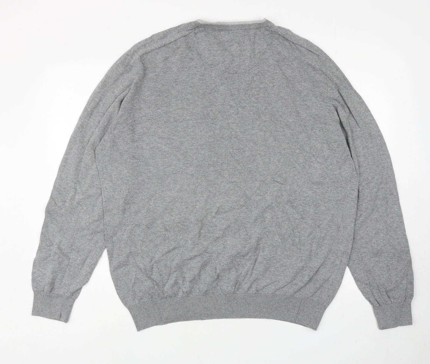 Matalan Mens Grey Round Neck Cotton Pullover Jumper Size XL