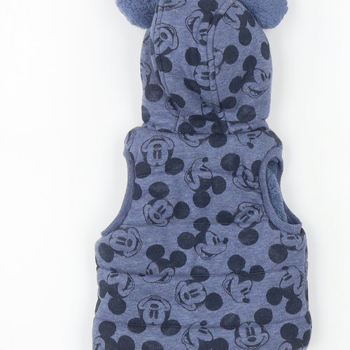George Baby Blue Geometric Gilet Waistcoat Size 0-3 Months Zip - Mickey Mouse