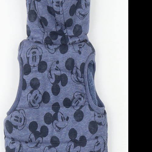 George Baby Blue Geometric Gilet Waistcoat Size 0-3 Months Zip - Mickey Mouse