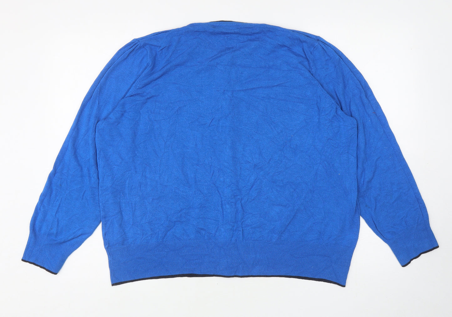 Marks and Spencer Womens Blue Round Neck Viscose Cardigan Jumper Size 22