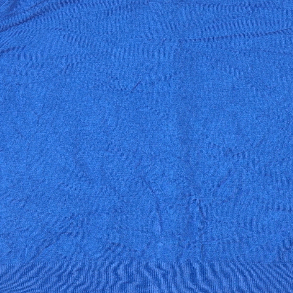 Marks and Spencer Womens Blue Round Neck Viscose Cardigan Jumper Size 22