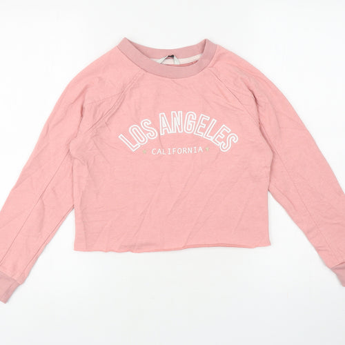 George Girls Pink Cotton Pullover Sweatshirt Size 9-10 Years Pullover - Los Angeles