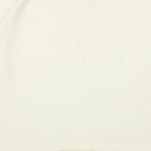 Isabelle Womens Ivory Round Neck Acrylic Pullover Jumper Size 12