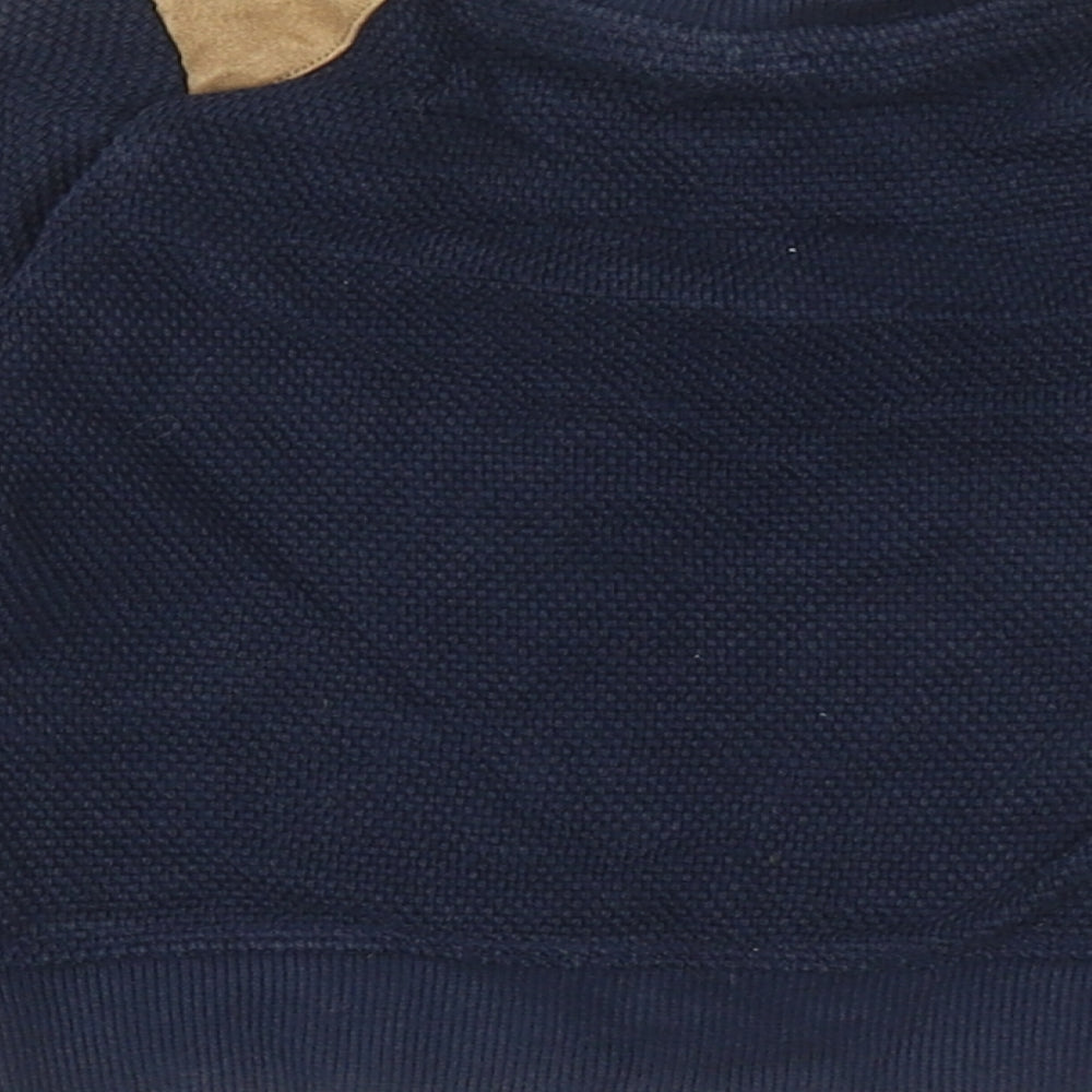 F&F Boys Blue Cotton Pullover Jumper Size 18-24 Months Button