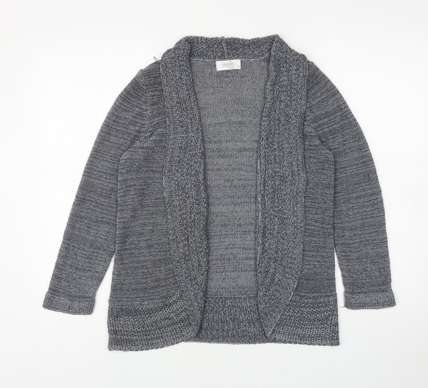 Wallis Womens Grey V-Neck Acrylic Cardigan Jumper Size M