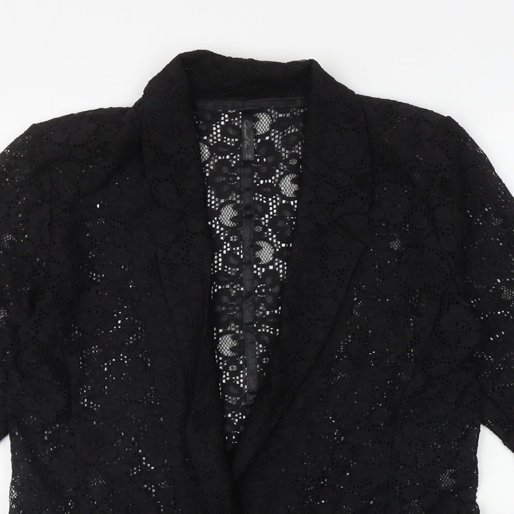 NEXT Womens Black Floral Jacket Blazer Size 16