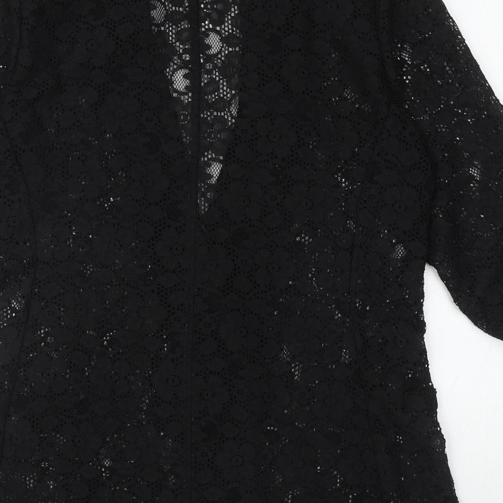 NEXT Womens Black Floral Jacket Blazer Size 16