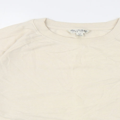 Miss Selfridge Womens Ivory Cotton Pullover Sweatshirt Size S Pullover - Cropped