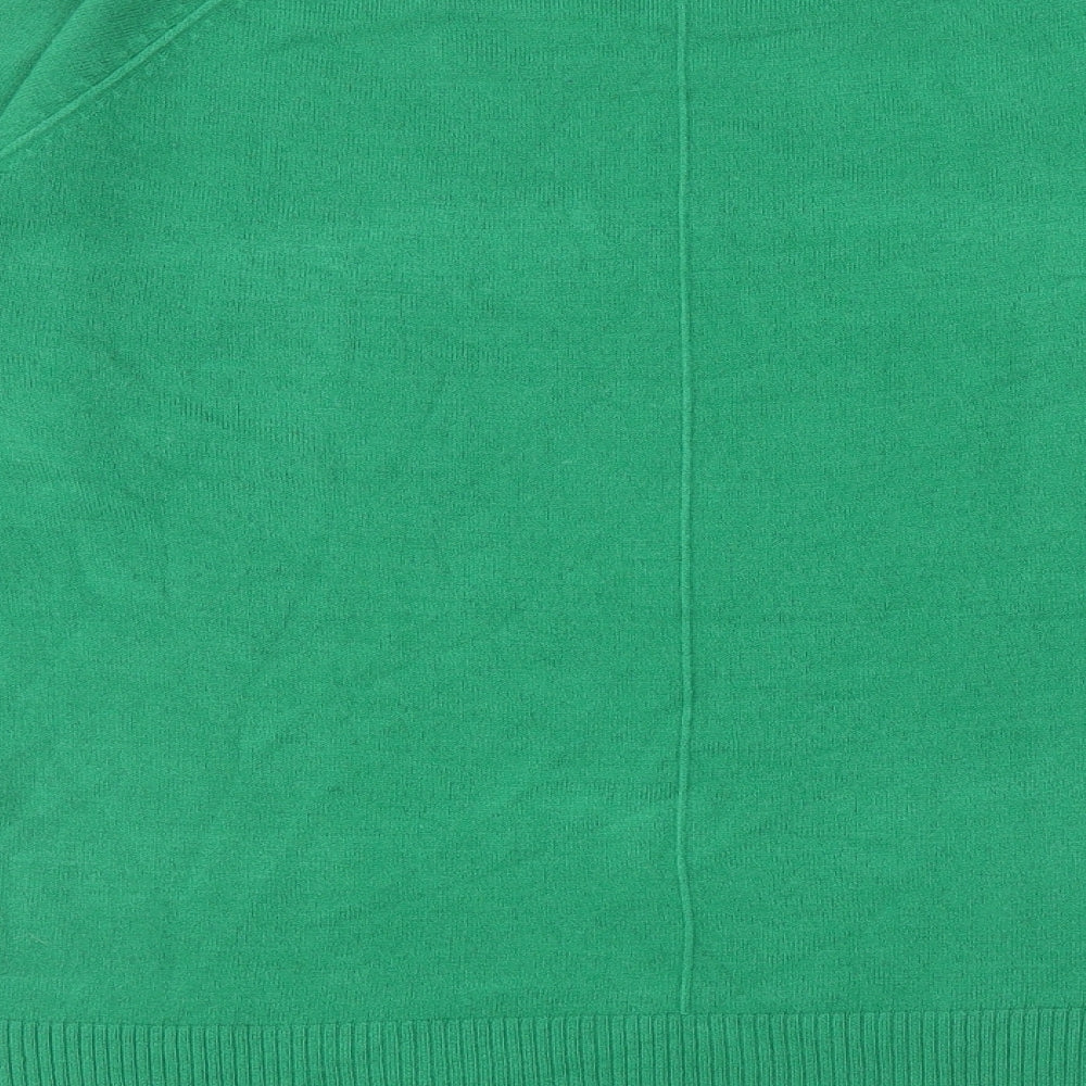 TU Womens Green Scoop Neck Acrylic Pullover Jumper Size 16