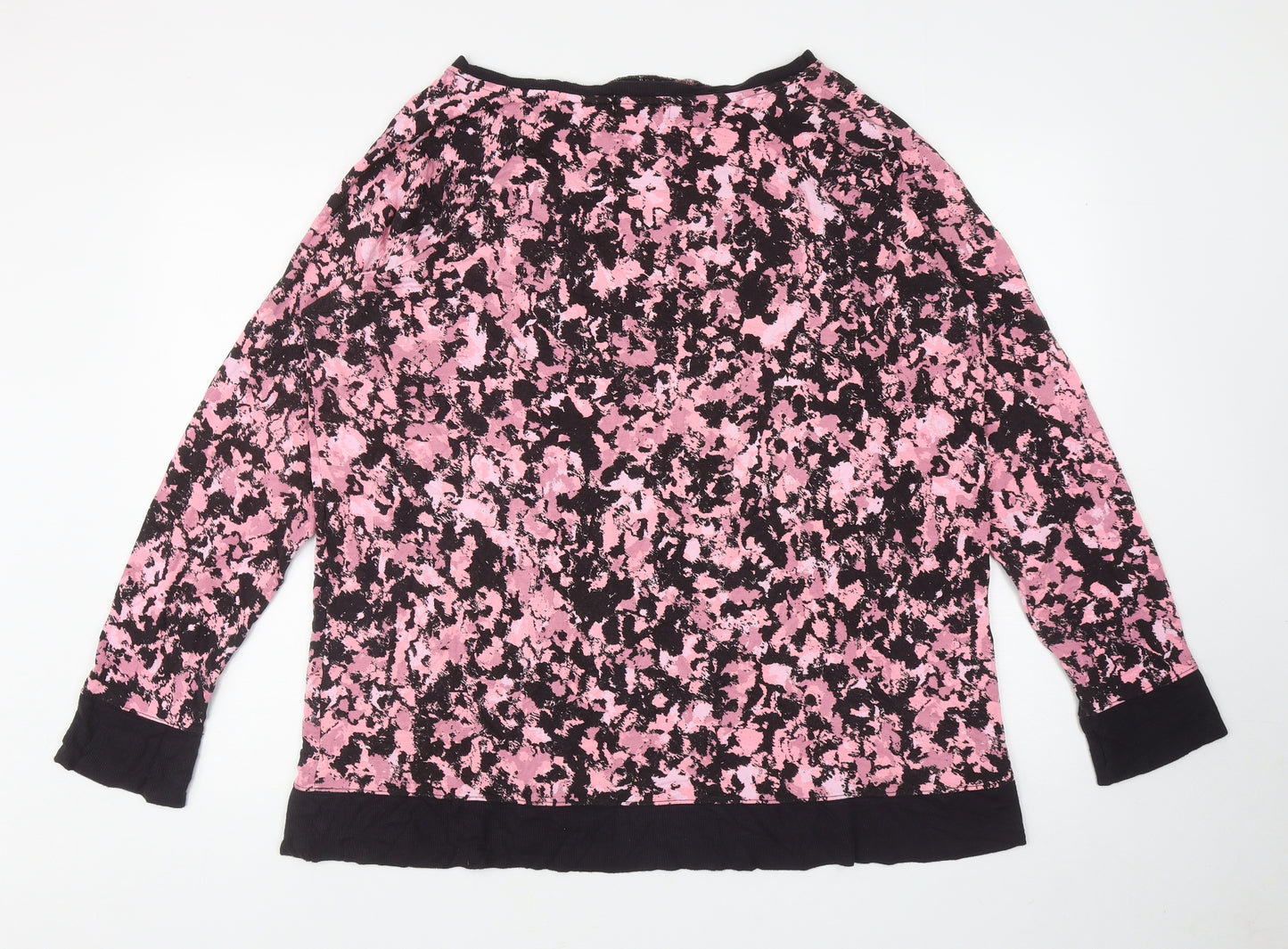 NEXT Womens Pink Geometric Viscose Pullover Casual Size XL Boat Neck Pullover