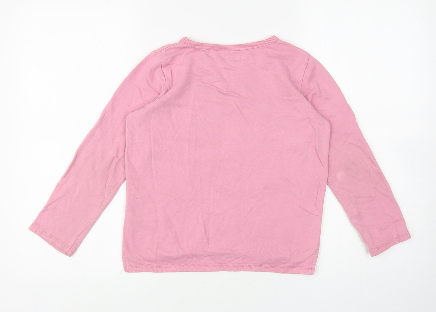 NEXT Girls Pink Cotton Pullover Sweatshirt Size 8 Years Pullover - Unicorn Heart