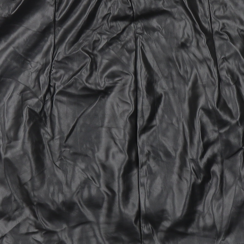 ASOS Womens Black Polyurethane Mini Skirt Size 16 - Faux Leather