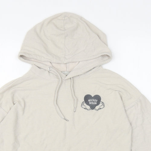 Primark Womens Beige Viscose Pullover Hoodie Size XS Pullover - Mickey Mouse, Cropped