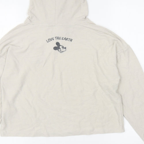 Primark Womens Beige Viscose Pullover Hoodie Size XS Pullover - Mickey Mouse, Cropped