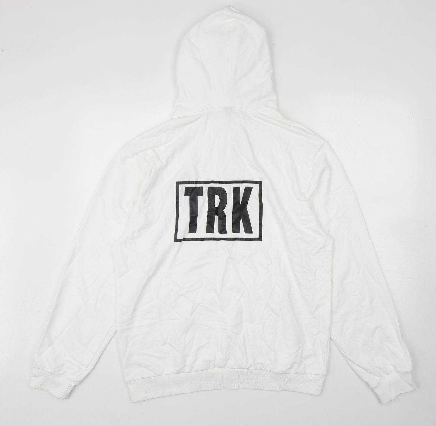 Preworn Mens White Polyester Pullover Hoodie Size XL - TRK