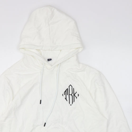 Preworn Mens White Polyester Pullover Hoodie Size XL - TRK