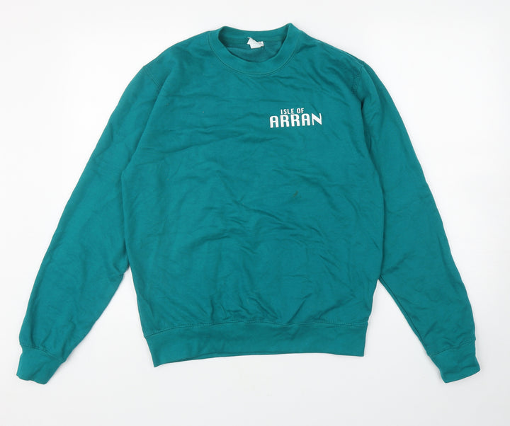 All We Do is Boys Green Cotton Pullover Sweatshirt Size S Pullover - Isle Of Arran