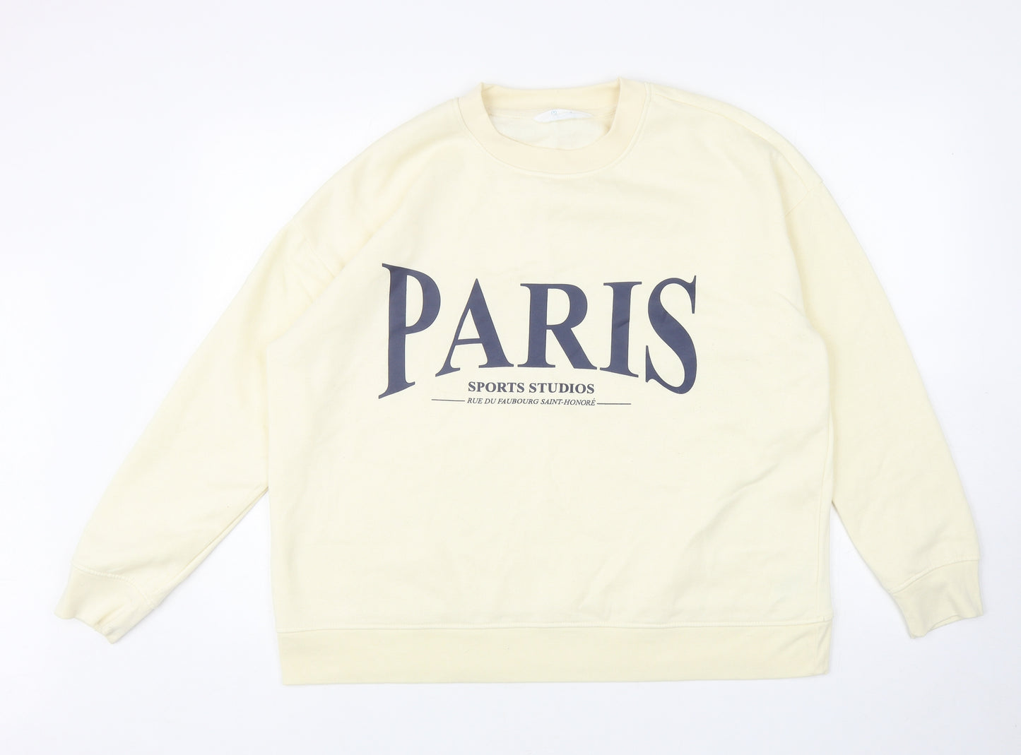Primark Womens Yellow Cotton Pullover Sweatshirt Size L Pullover - Paris