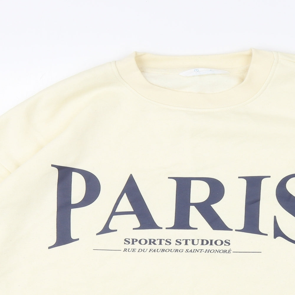 Primark Womens Yellow Cotton Pullover Sweatshirt Size L Pullover - Paris