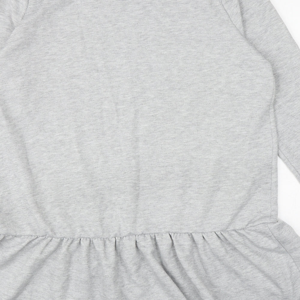 New Look Womens Grey Polyester Jumper Dress Size 18 Round Neck Pullover
